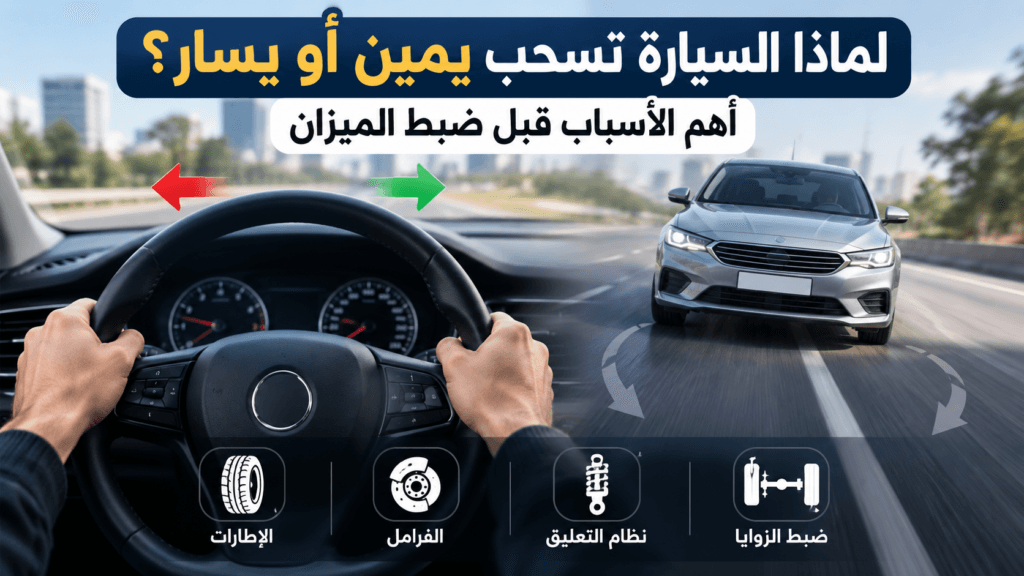 السيارة تسحب يمين أو يسار وأهم أسباب المشكلة