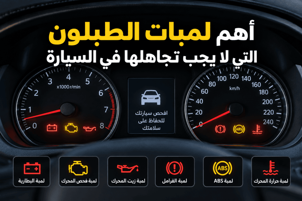أهم لمبات الطبلون التحذيرية في السيارة ومعانيها