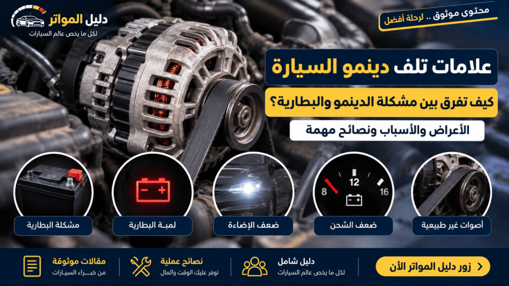 علامات تلف دينمو السيارة والفرق بين عطل الدينمو والبطارية