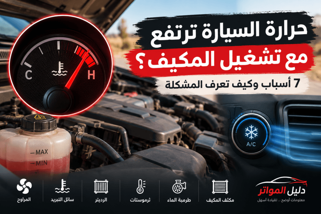 حرارة السيارة ترتفع مع تشغيل المكيف وأسباب ارتفاع الحرارة