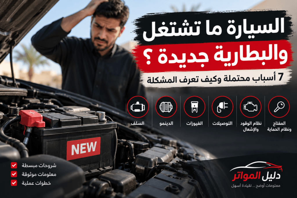 السيارة ما تشتغل والبطارية جديدة وأسباب مشكلة التشغيل