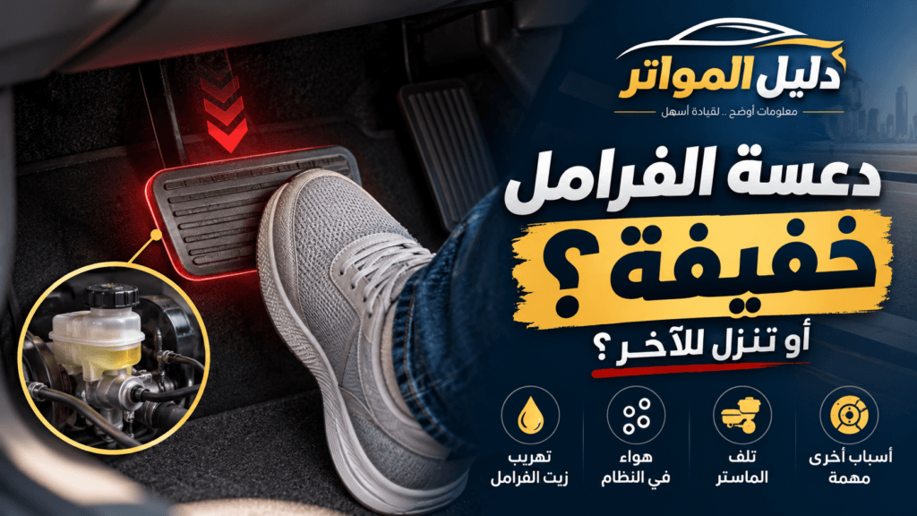 دعسة الفرامل خفيفة أو تنزل للآخر وأسباب ضعف استجابة الفرامل.